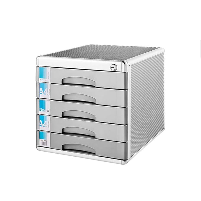 Filing KKYENTER Desktop File Lockable Aluminum Alloy Data Office Storage Drawer