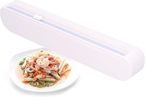 Natudeco Plastic Wrap Cutter Preservative Film Cutter Suction Cup Type Plastic Wrap Holder Reusable Cling Film Dispenser Wrap Holder Plastic Wrap Dispenser with Cutter for Aluminum Foil