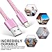 iPhone Charger,Qipima Lightning Cable 3Packs 3FT 6FT 10FT to USB Syncing and Charging Cable Data Nylon Braided Cord Charger for iPhone 7/7 Plus/6/6 Plus/6s/6s Plus/5/5s/5c/SE and more (Rose gold)