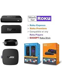 Repuesto de mando a distancia de voz mejorado ROKU con conector para auriculares, función de control de voz juego y 4 cortes para los reproductores Roku 4K Ultra Premiere + Stick + Roku 4  Roku 3