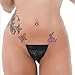 Invisible C-String Thongs Lingerie Seamless Underwear No Panty Line Strapless Thong Panties (S/M, Black)