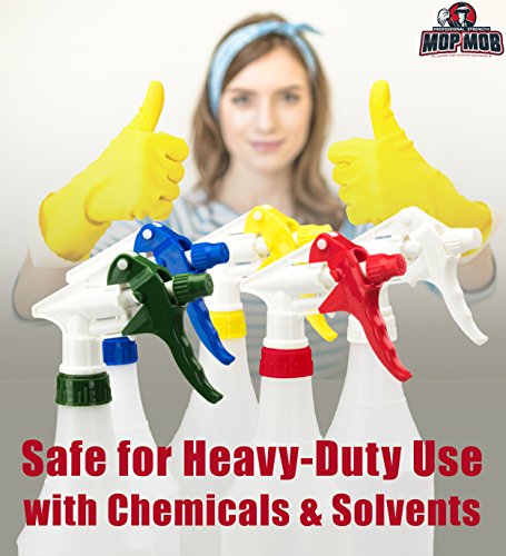 Mop Mob Leak-Free Chemical Resistant Spray Head and 32 oz Bottle 5 Pack Heavy-Duty Industrial Sprayer With Low-Fatigue Trigger and Nozzle for Auto/Car Detailing, Window Cleaning and Janitorial Supply - Thumbnail 5
