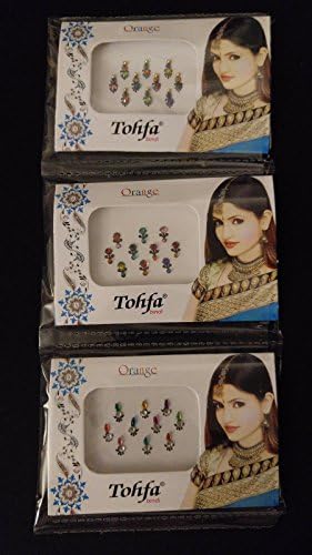 3pc BODY DOTS / Bindi Body Jewels Self-Adhesive Decoration Henna Tattoos ~ India