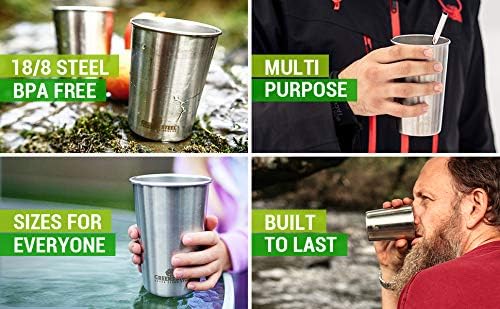 Greens Steel Stainless Pint Cup - 600ml /20oz, 4 count (Pack of 1) - Image 4