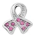 Q&Locket Breast Cancer Awareness Pink Ribbon Charms Fit Bracelet