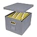 ATBAY File Storage Box Collapsible Large Capacity Office File Organizer for Letter/Legal Size Hanging File Folder Box, Gray 1Pack