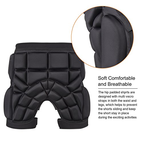 Xcellent Global 3D Protection Hip Padded Shorts Adjustable Unisex Protective Gear for Multisport Skiing, Skating, Snowboarding, Hockey, Riding HG251
