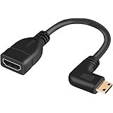 Mini HDMI to HDMI Cable, CableCreation 0.5ft 90 Degree Left Angle Mini-HDMI Male to HDMI Female Adapter,Support 1080P Full HD