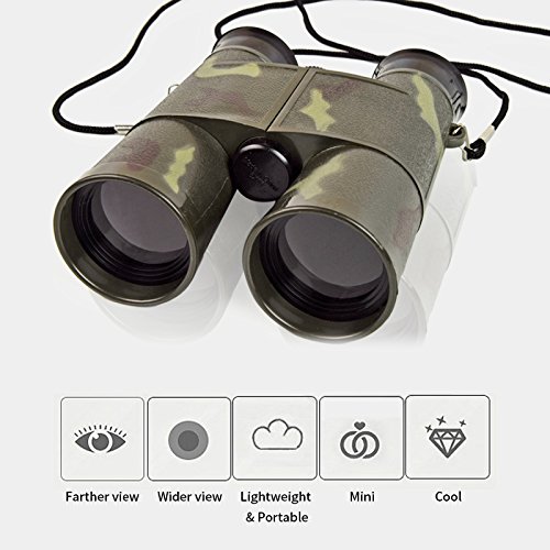 ENFANTS jumelle, Zepst 6 x 35 mm Camouflage pliable compact Mini jumelles Télescope jouet pour enfants garçon Cadeau de portable pour voyage, escalade de l\'extérieur,
