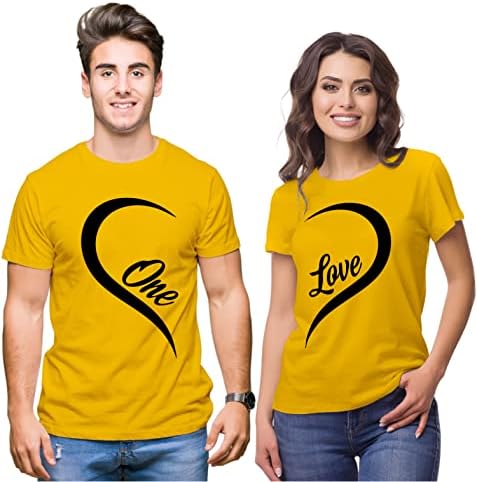 Hangout Hub Hangout-Hub-NP21 Couple Tshirts for Couples Printed
