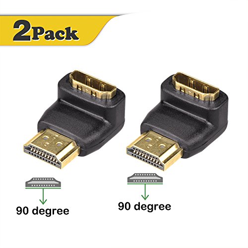 VCE 2-PACK 3D&4K Supported HDMI 90 Degree Male to Female 