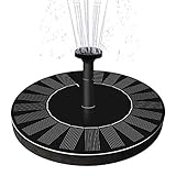 LATITOP Upgraded 1.5W Solar Fountain Water Pump with Battery Backup, Free Standing, Submersible, for Bird Bath, Garden, Back Yard and Small Pond.