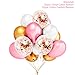 Pink&white&gold Balloons Party Decorations - FengRise Pack of 40,included 12” Light Hot Pink and Gold White Balloons with 12” Clear Confetti Balloon for Party Supplies/Birthday Decorations