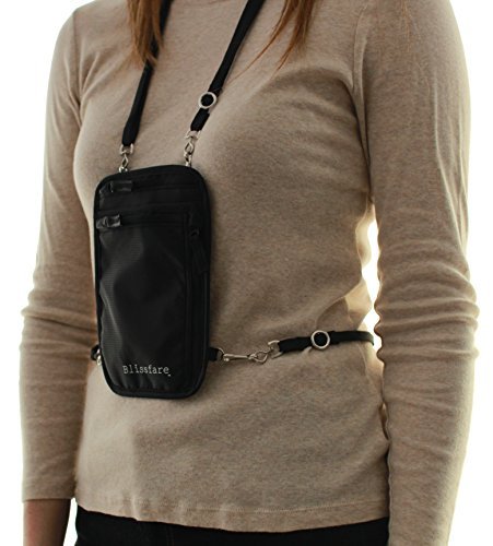 Blissfare Neck Wallet with Removable Waist Strap - RFID Blocking Passport Holder - The Travel Cache