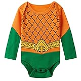 A&J Design Baby Boys' Aquaman Long Sleeve Bodysuit 6-9 Months