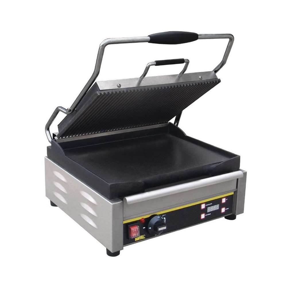 Buffalo Large Single Contact Grill Flat Plates Electric BBQ Griddle Restaurant Home Kitchen