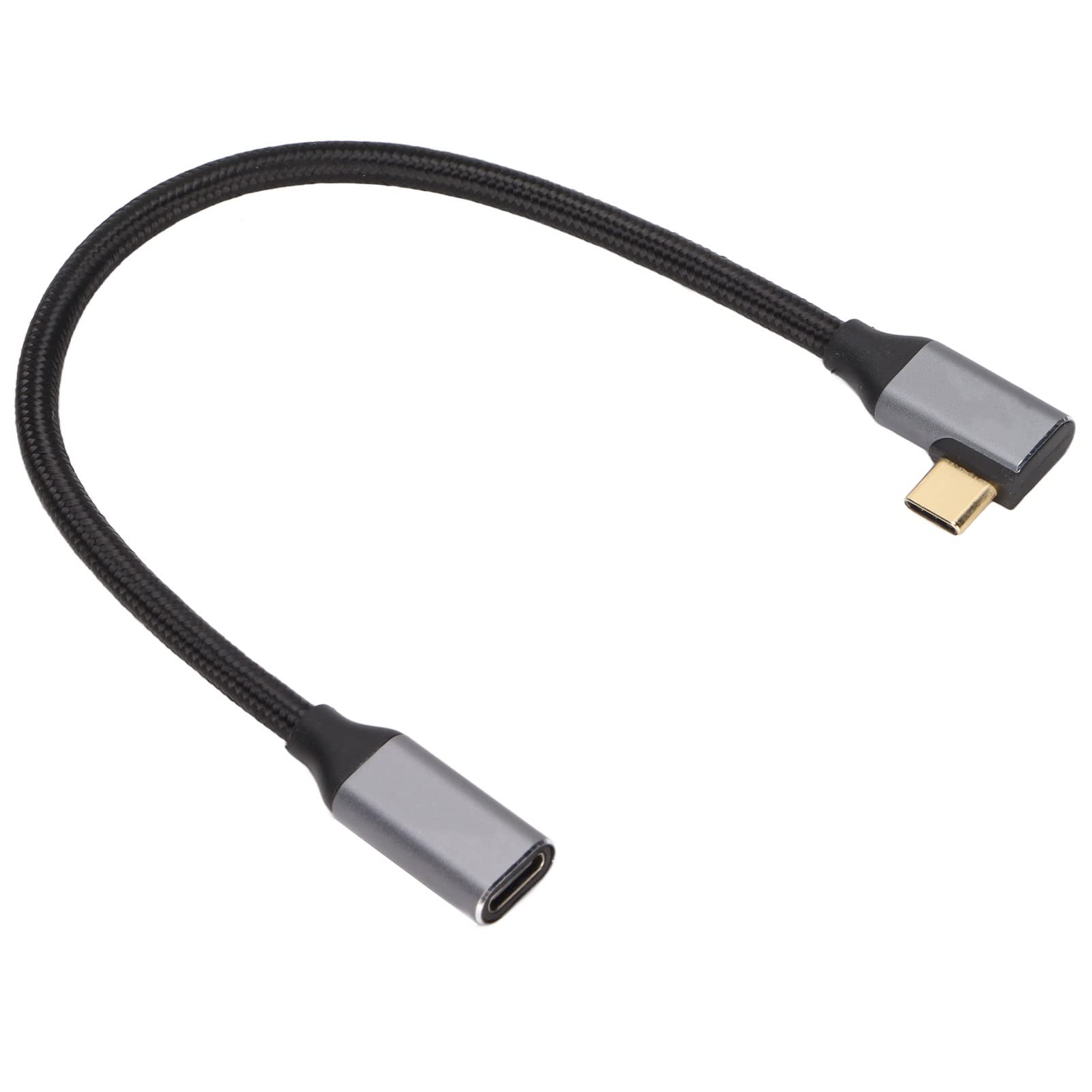 Right Angle USB C Extension Cable, 90 Degree USB-C 3.1 Gen 2 10Gbps Male to Female USB C 4K Video Extender Cord For Mobile Phones, Tablets, Notebooks(25CM)
