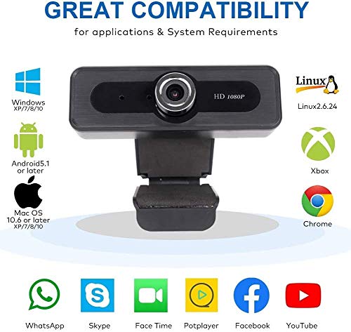 Webcam-with-Microphone-1080P-HD-Computer-Camera-rotatable-Plug-and-Play-USB-Streaming-Media-Laptop-Camera-Webcam-for-Video-Calling-Recording-Conferencing-SkypeYouTubeZoomFacetime