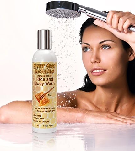 Organic Face and Body Wash. Effective Acne Treatment, Great for Sensitive, Dry, Cracked Skin, Eczema, Psoriasis and Rosacea. Restores Soft Smooth Skin. 5.5 pH Balanced. Contains Raw Manuka Honey, Hyaluronic Acid, Organic Aloe Vera. Alcohol Free, Sulfate Free, Paraben Free, Chemical Free, Fragrance Free. (8 ounce)