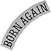 VEGASBEE Born Again Reflective Fabric Embroidered Iron-ON Patch Biker Jacket Rider Vest TOP Rocker 12 USA