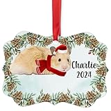 Golden Hamster Christmas Ornament 2024