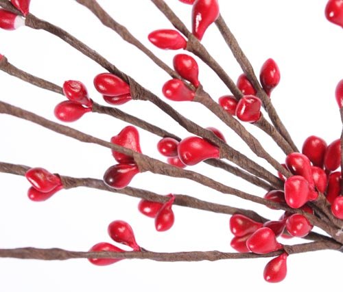Factory Direct Craft Group of 12 Hand Wrapped Petite Pip Berry Sprays for Home Decor, Primitive Accenting and Creating (Red)