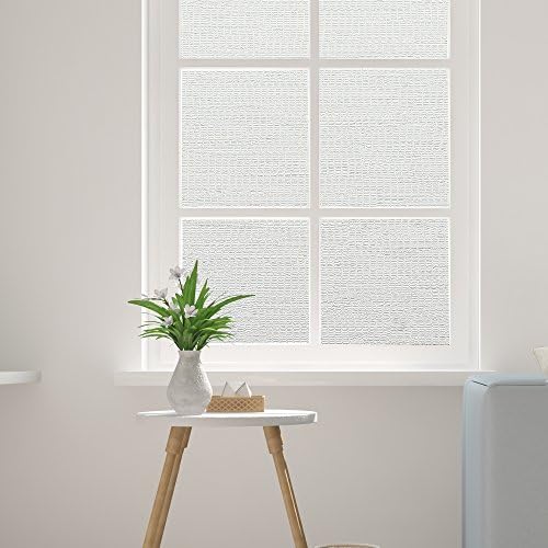 EaseOnSource Frosted Privacy Window Film, 17.7 x 78.7 inches Non-Adhesive Heat Control Anti UV Static Decorative Stickers for Home Bedroom Bathroom Kitchen Office Glass