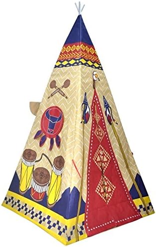 Polyester Fabrics and Plastic Poles Giant Indian Play Teepee With Soft Toys Playing Accessories