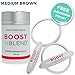 Boost N Blend Medium Brown Scalp Concealer with Bonus Magnifying Mirror - Undetectable & Natural Hair Thickener - Hair Building Fibers for Thinning Hair & Visible Scalp-Hair Volumizer for Women–25g