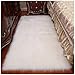 junovo Luxury Fluffy Area Rugs Furry Rug for Bedroom Faux Fur Sheepskin Nursery Rugs Fur Carpet for Kids Room Living Room Home Decor Floor Mat, Rectangle 3ft x 5ft White