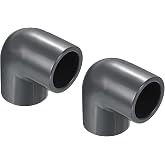 PATIKIL UPVC Pipe Fitting Elbow Schedule 80 1" Socket, 2 Pack 90 Degree Adapter Connector, Gray