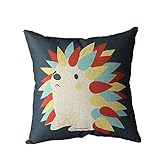 Baifeng Linen blend Hedgehog Pillow Case Cover Cartoon Animal Colorful Waist Cushion