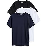 Paul Smith Men's Cotton Logo Lounge 3 Pack T-Shirts, Black/White/Navy, XXL