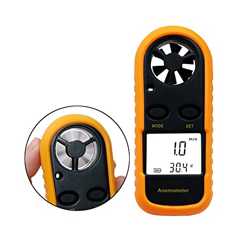 Jiusion Wind Speed Digital Anemometer LCD Handheld Wireless Hand Held Meter Gauge Air Flow Velocity Measurement Thermometer Tester for Windsurfing Kite Flying Sailing Surfing Fishing - Thumbnail 7