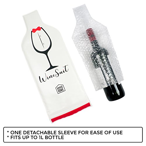 Wine Bottle Protector Travel Bag | 3 PACK Reusable Wine Sleeve Bag | Pack in Luggage & Suitcase | Protective Inner Skin & Tough Leak Proof | Bonus Travel Corkscrew | Wine Accessory Gift - Thumbnail 3