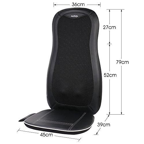 NURSAL Shiatsu Heated Massage Seat Cushion, 3D Shiatsu Deep Kneading, Pressing, Rolling and Vibrating - Massage Full Back, Upper back, Lower Back, Sitting Area or Pinpoint Precise Massage Spot - Thumbnail 7