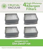 4 Dirt Devil F39 Filters Fit Dirt Devil Gator; Compare to Part # 2DT0880000; Designed & Engineered by Crucial Vacuum