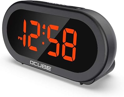 OCUBE Digital Alarm Clock Bedside Clock 5 Alarm Sounds 0-100% Dimmer 12/24