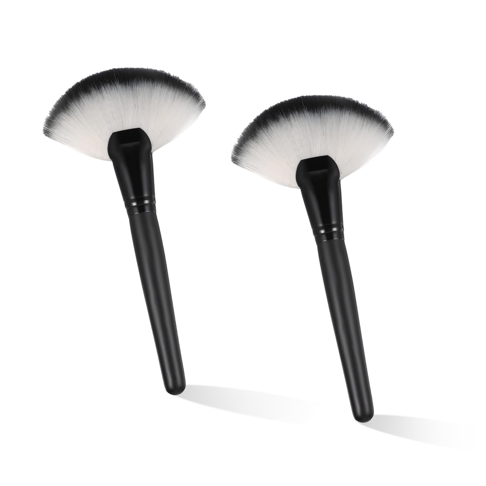 Photo 1 of 2 PCS Fluffy Fan Makeup Brush for Facials Face Soft Bristle Highlighting Blush Esthetician Large Fan Brush for Cosmetics Loose Powder Highlighting Blush