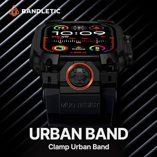 Bandletic Compatible with Apple Watch Band Ultra 3 2 1 49mm, Soft Silicone Sport Comfort Resistant Breathable Band with Protective Film, Only for iWatch Ultra 49mm Bands for Men Women