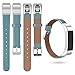 Konikit Leather Watch Band Adjustable Replacement Wristband Accessories Strap with Buckle for Fitbit Alta HR and Alta, Stone Blue