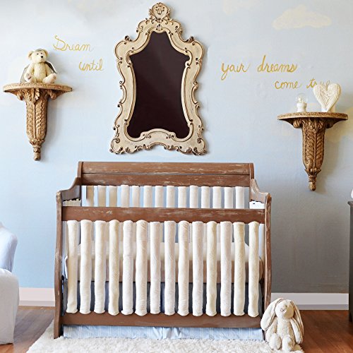 Go Mama Go 2 Piece Pure safety Vertical Crib Liners, Cream Minky