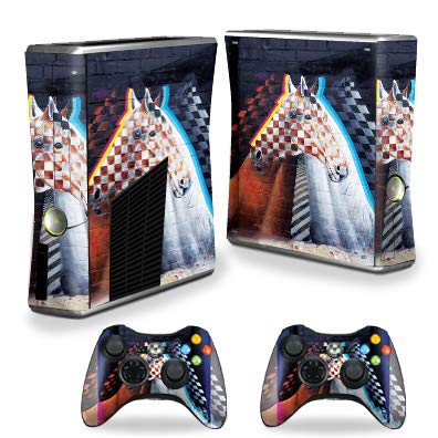 MightySkins Skin Compatible with Xbox 360 S Console - Checkered Horses | Protec…