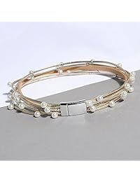 Artilady Brazalete envolvente con cierre brillante para mujer