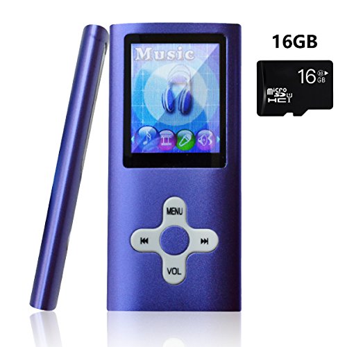 Lonve MP3 Player MP4 Player 16GB Portable Media Music Player with FM Radio Voice Recorder Supporting MP3 WMA WAV Perfect for Kids Sports Purple