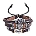 Lureme Tibetan Vintage Charm Bead Braided Multi Strand Adjustable Leather Bracelet for Women and Men 06000582