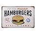 Tinksky Best in Town Hamburgers Retro Vintage Tin Sign Poster Style Wall Art Pub Bar Decor