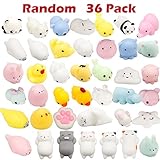 EOSAGA Mini Animal Squishies, 36 Pack Kawaii Cute Soft Squishy Cat Animals Toys, Mochi Squeeze Stress Relief Toy, Phone Squish, Party Favors