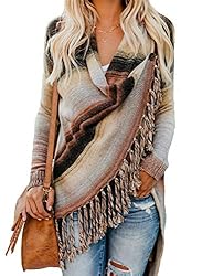 Relipop Women's Cardigans Open Front Color Stripe