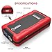 GOOLOO 600A Peak Car Jump Starter Portable Phone Power Bank (Up to 6.0L Gas or 4.5L Diesel Engine) with Dual USB Quick Charge Port Auto Battery Charger Pack Booster Built in LED Light, Black/Red